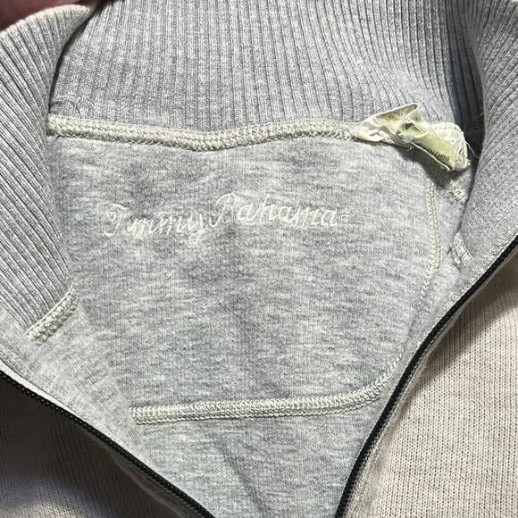 Tommy Bahama Flipshore Half-Zip Reversible Sweatshirt XL Beige/Gray Coastal Prep - Picture 8 of 9